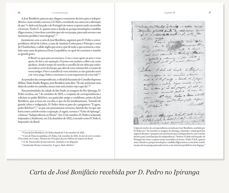 Por dentro do livro: carta de José Bonifácio recebida por D. Pedro no Ipiranga